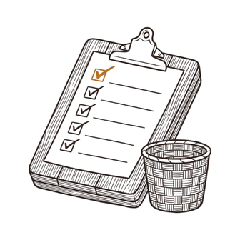 A clipboard with every row checked off